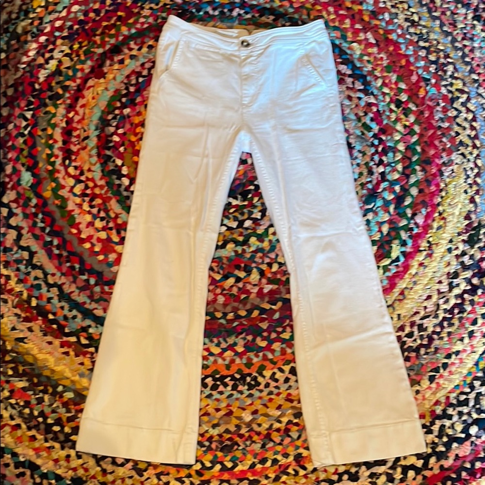 Anthropologie high-rise White Boot Cut Pants